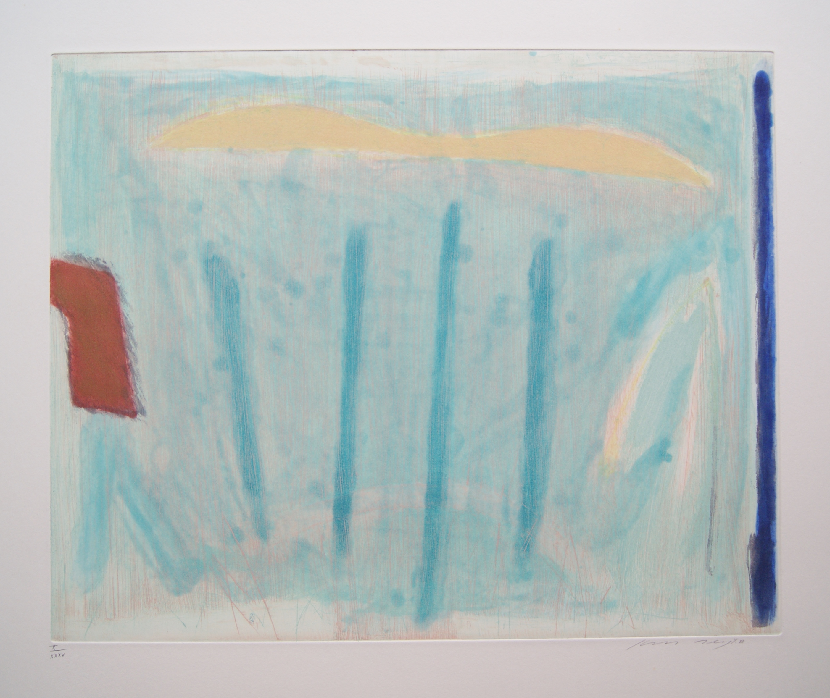 Kees Slegt - kleurenets 'abstract landschap - 1988 kopen? Bied vanaf 50!