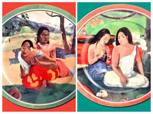 AcheterPorzellanfabrik W. Goebel - 2 Wandteller Artis Orbis Paul Gauguin Arearea und Deux Tahitiennes 90er Jahre? Enchérissez de 58!