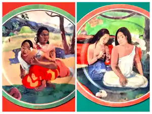AcheterPorzellanfabrik W. Goebel - 2 Wandteller Artis Orbis Paul Gauguin Arearea und Deux Tahitiennes 90er Jahre? Enchérissez de 58!