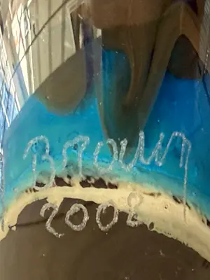 Yves Braun - Blauw fluorecent glas object kopen? Bied vanaf 450!