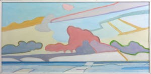 Paul Overhaus - Acryl op board, Roze Wolk - Ingelijst kopen? Bied vanaf 70!