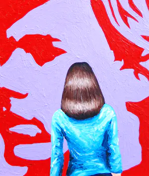 Gerard Boersma - Andy Warhol Self Portrait (Vrouw genietend van schilderij Andy Warhol) kopen? Bied vanaf 125!