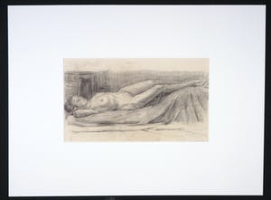 Wim Steijn - Krijttekening, Vrouwelijk liggend naakt kopen? Bied vanaf 35!