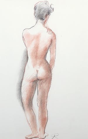 Jan Sluijters (jr.) - Potloodtekening, Staand naakt kopen? Bied vanaf 1!