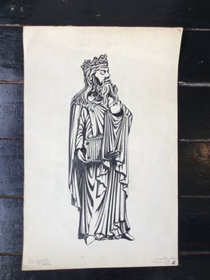 Niet of onleesbaar gesigneerd - K. van der Elburg: inkt op papier, naar een relief... kopen? Bied vanaf 10!