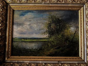 Niet of onleesbaar gesigneerd - Gesigneerd 19e Eeuws Haagse School olieverf "Landschap" in SALA lijst! kopen? Bied vanaf 1!