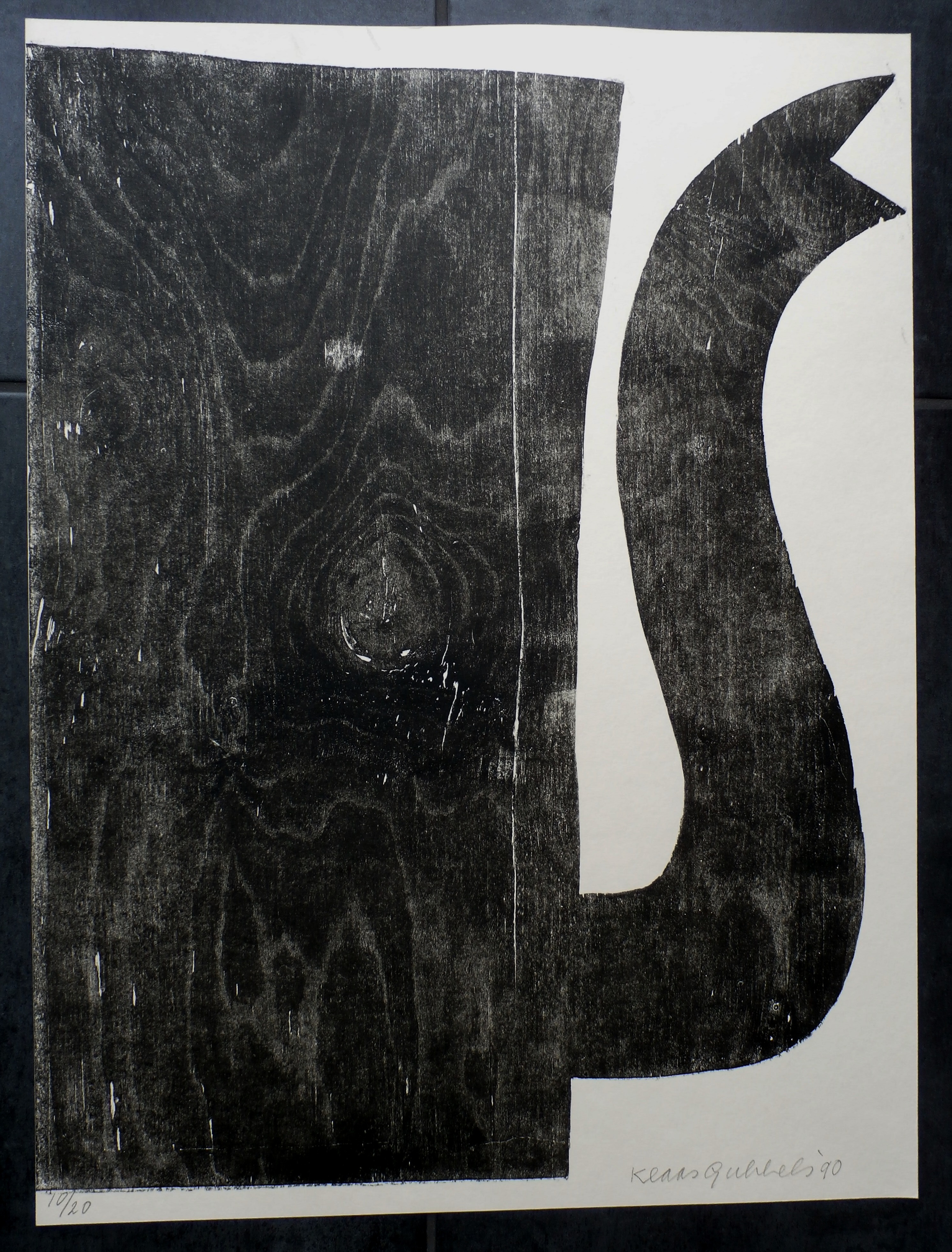 Klaas Gubbels - houtsnede - 1990 kopen? Bied vanaf 395!