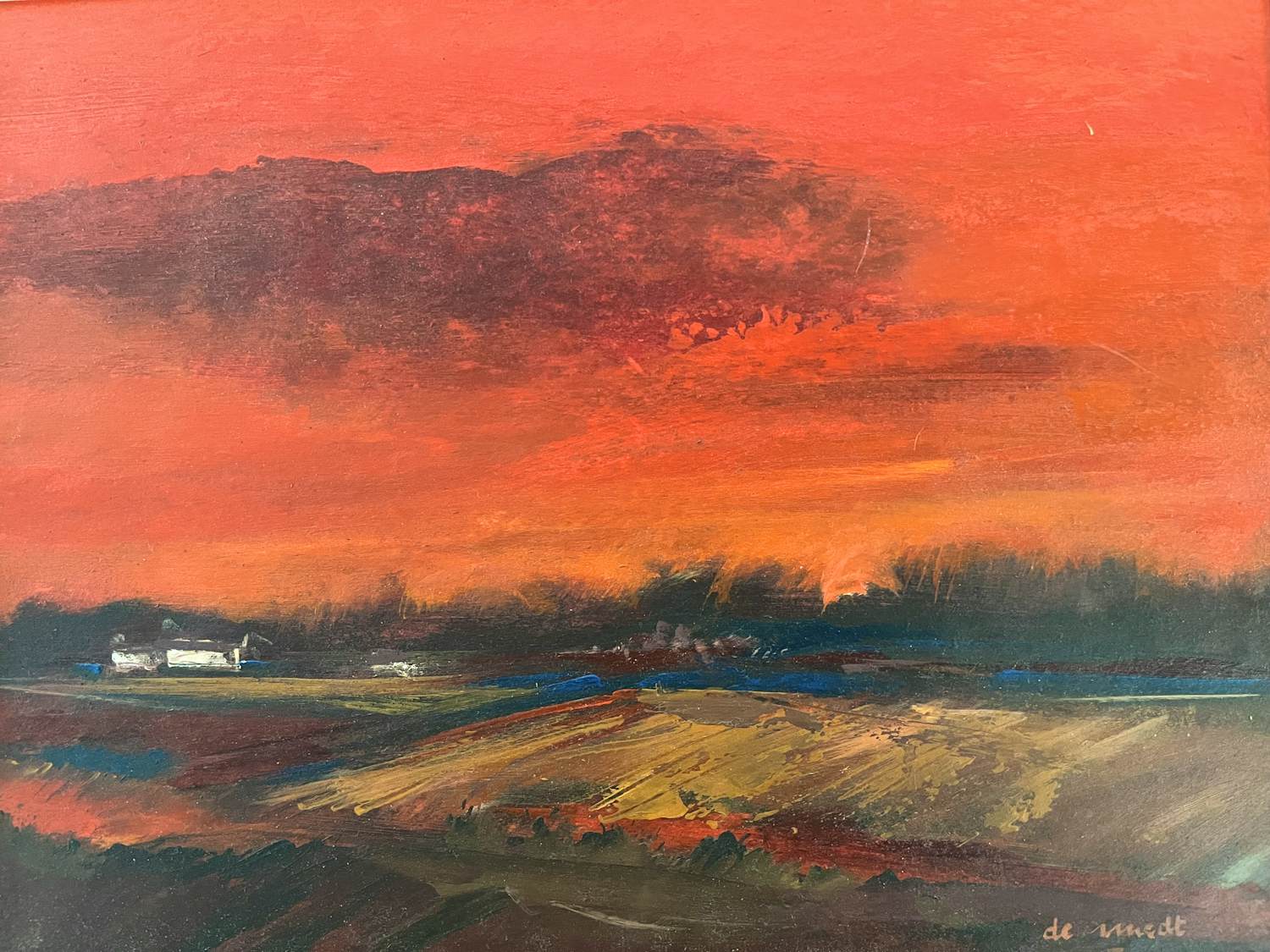André De Smedt - LANDSCHAP IN AVONDROOD kopen? Bied vanaf 100!
