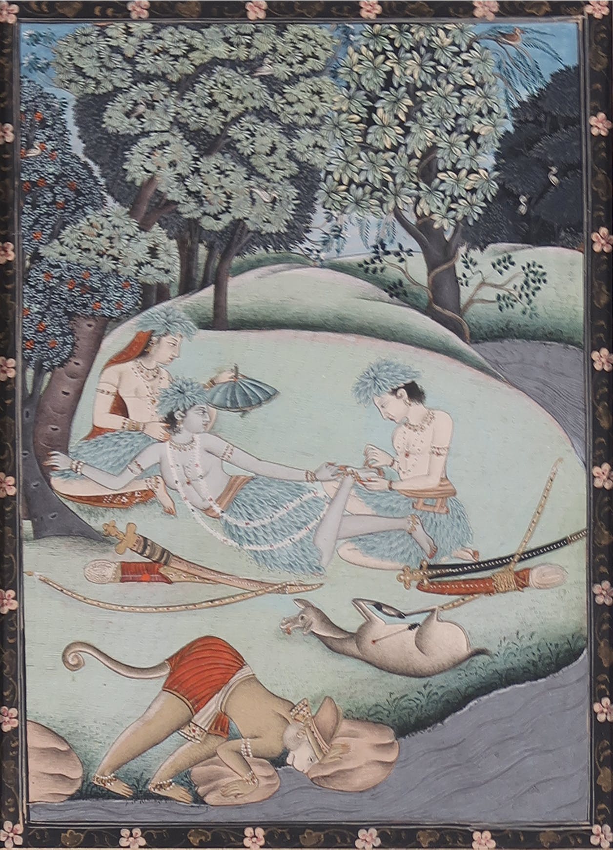 Niet of onleesbaar gesigneerd - Hand ingeschilderde penseeltekening, Indianse voorstelling II kopen? Bied vanaf 1!