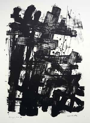 Wim Motz - Compositie IV, litho verkocht voor € 45!