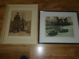 Roger Hebbelinck - Havenzicht en Goes,gehandtekend en genummerd in potlood. kopen? Bied vanaf 25!