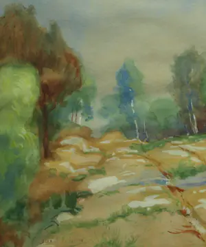 Jan Stapper - Ingelijste aquarel , Soestduinen – Lijst, 41 x 51 cm. – 1932 kopen? Bied vanaf 1!