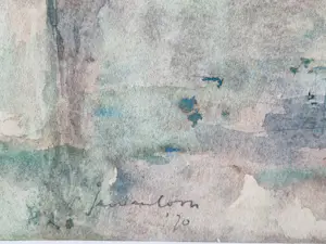 Jan Hendrik van Loon - Grote in 1970 gemaakte gouache - landschap IJsland - gesigneerd kopen? Bied vanaf 48!