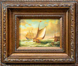 Niet of onleesbaar gesigneerd - 2x Hollandse School Zeelandschappen (XX) kopen? Bied vanaf 1!