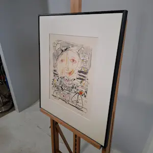 Kees Salentijn - Zeefdruk, De stadsfietser ingelijst kopen? Bied vanaf 60!