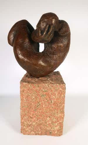 Jos Haeken - Brons en graniet, In gedachten (Zeer zwaar) verkocht voor € 1!