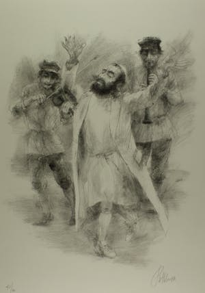 Piet Klaasse - litho - 'Dansen als bede' - handgesigneerd kopen? Bied vanaf 75!