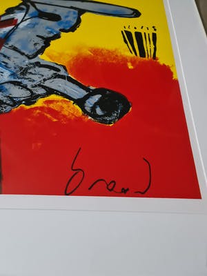 Herman Brood - Bluf - gesigneerd - ingelijst - EA - groot kopen? Bied vanaf 600!