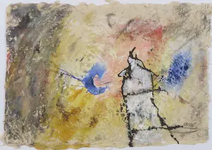 Otto Oelen - Acryl op geschept papier, Talmont - Ingelijst kopen? Bied vanaf 1!