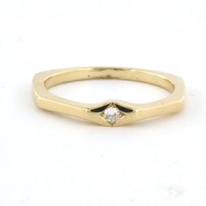 14k gouden ring bezet met briljant geslepen diamant tot. 0,04ct - F/G - VS/SI kopen? Bied vanaf 130!
