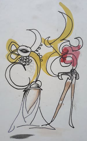 Piet Ouborg - Fantasiefiguren, met de hand ingekleurde en gesigneerde litho kopen? Bied vanaf 150!