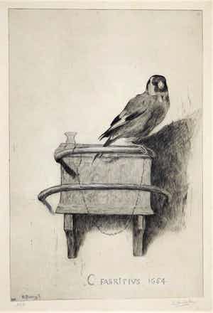 Philip Zilcken - Ets naar Het Puttertje van Carel Fabritius verkocht voor € 65!