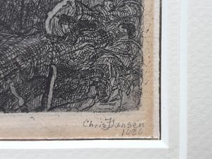 Chris Jansen - Landschap met boom en molen. kopen? Bied vanaf 29!