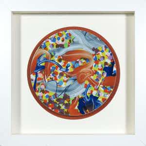 Frank Stella - Porseleinen bord, Princess of Wales Theater, voor Rosenthal Studio Line - Ingelijst verkocht voor € 150!