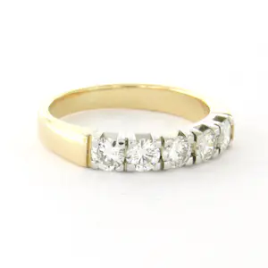 14k bicolour gouden ring met briljant geslepen diamant tot. 0.60ct – F/G - VS/SI kopen? Bied vanaf 710!
