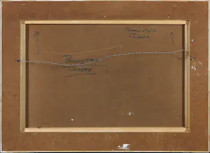 Klaas Boonstra - Olieverf op board, Abstracte voorstelling met blauw en paars - Ingelijst kopen? Bied vanaf 1!