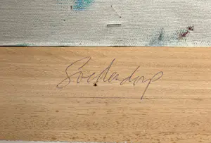 Niet of onleesbaar gesigneerd - Olieverf op canvas - Landschap met fietsende vrouw kopen? Bied vanaf 1!