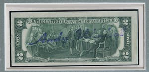 Andy Warhol - Handgesigneerde 2 Dollar Bill - Ingelijst kopen? Bied vanaf 1!