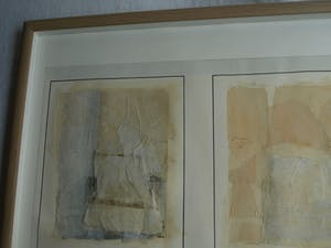 Jaap Witzenhausen - Ingelijste dubbele collage / aquarel , “Zonder titel” – 1977 kopen? Bied vanaf 1!