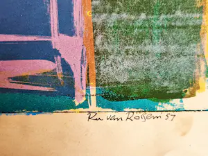 Ru van Rossem - Grote - 1957 -epreuve d'artiste- ets aquatint "donkey's on the beach" kopen? Bied vanaf 38!