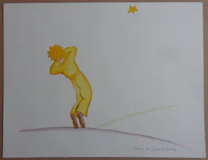 Antoine de Saint-Exupery - LOT 5 STUKS / LE PETIT PRINCE / KLEURLITHO / 40x31cm / DROOGSTEMPEL kopen? Bied vanaf 85!