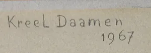 Kreel Daamen - Houtskooltekening, Zonder titel kopen? Bied vanaf 50!