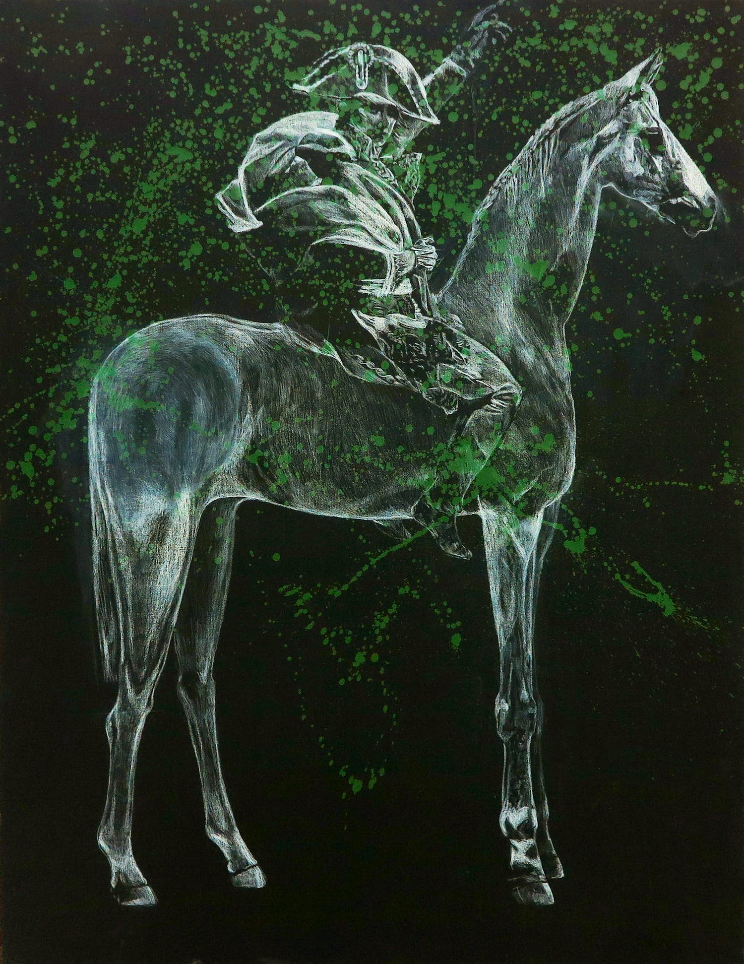 Aldert Mantje - Gemengde techniek op doek, Napoleon - Ingelijst (Zeer groot) verkocht voor € 200!