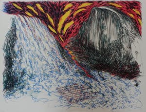 Leslie Browne - Kleurenzeefdruk ERUPTION Handgesigneerd. kopen? Bied vanaf 1!