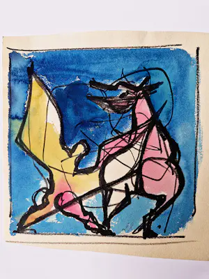 Dick Elffers - Lot van 5 diverse tekeningen/ontwerpen - St Joris en de Draak - gesigneerd kopen? Bied vanaf 49!