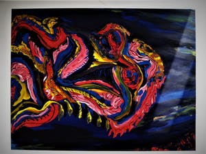 Olav Vorsel - Sterk expressionistisch CoBrA stijl - olieverf op papier - "Wave" gesigneerd kopen? Bied vanaf 20!