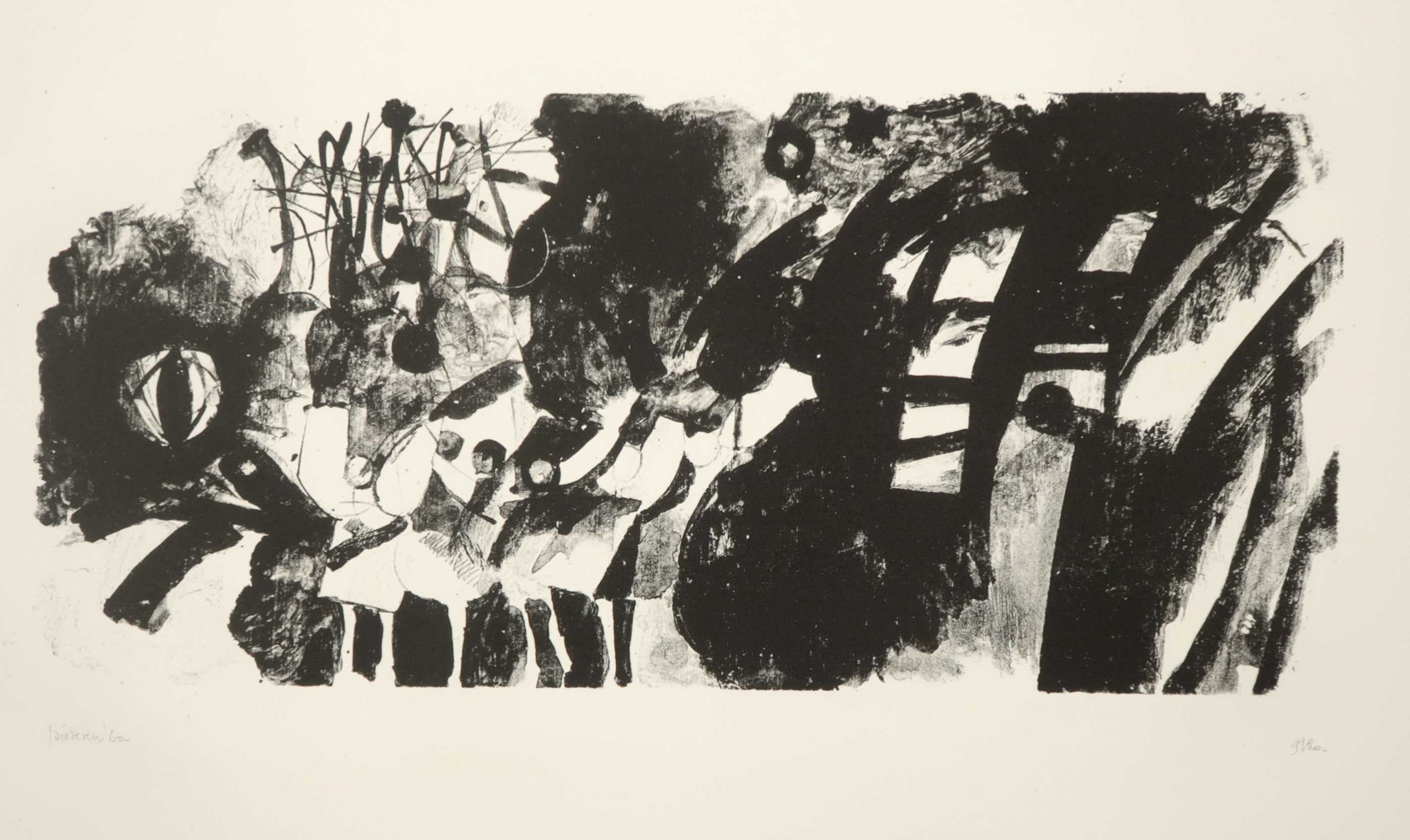 Jef Diederen - Litho, Zonder titel verkocht voor € 35!