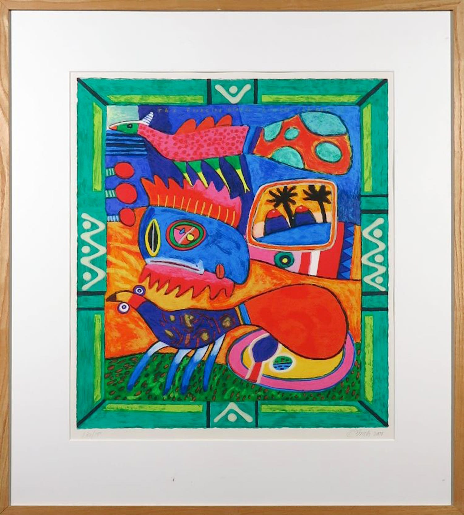 Clemens Briels - D33287 Zeefdruk, The floating Islands - Ingelijst verkocht voor € 50!