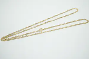 57 - Fijn en relatief lang 14 Krt geel gouden collier met fantasieschakeltjes kopen? Bied vanaf 290!