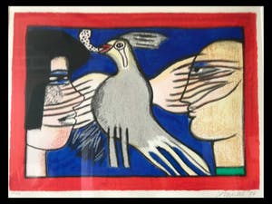 Corneille - Dialogue avec l'oiseau - Zeefdruk kopen? Bied vanaf 150!