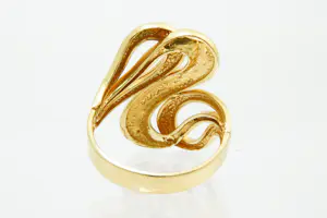 49- Aparte "golvend" vormgegeven hoog gehalte 22 Krt gouden fantasie ring kopen? Bied vanaf 340!