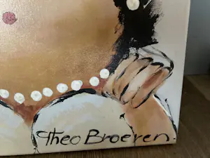 Theo Broeren - Glicée met acryl op doek ‘Chique in het smal’ (GROOT) kopen? Bied vanaf 100!