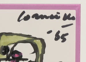 Corneille - Aquarel en Chinese inkt op papier, Abstracte compositie - Ingelijst kopen? Bied vanaf 900!