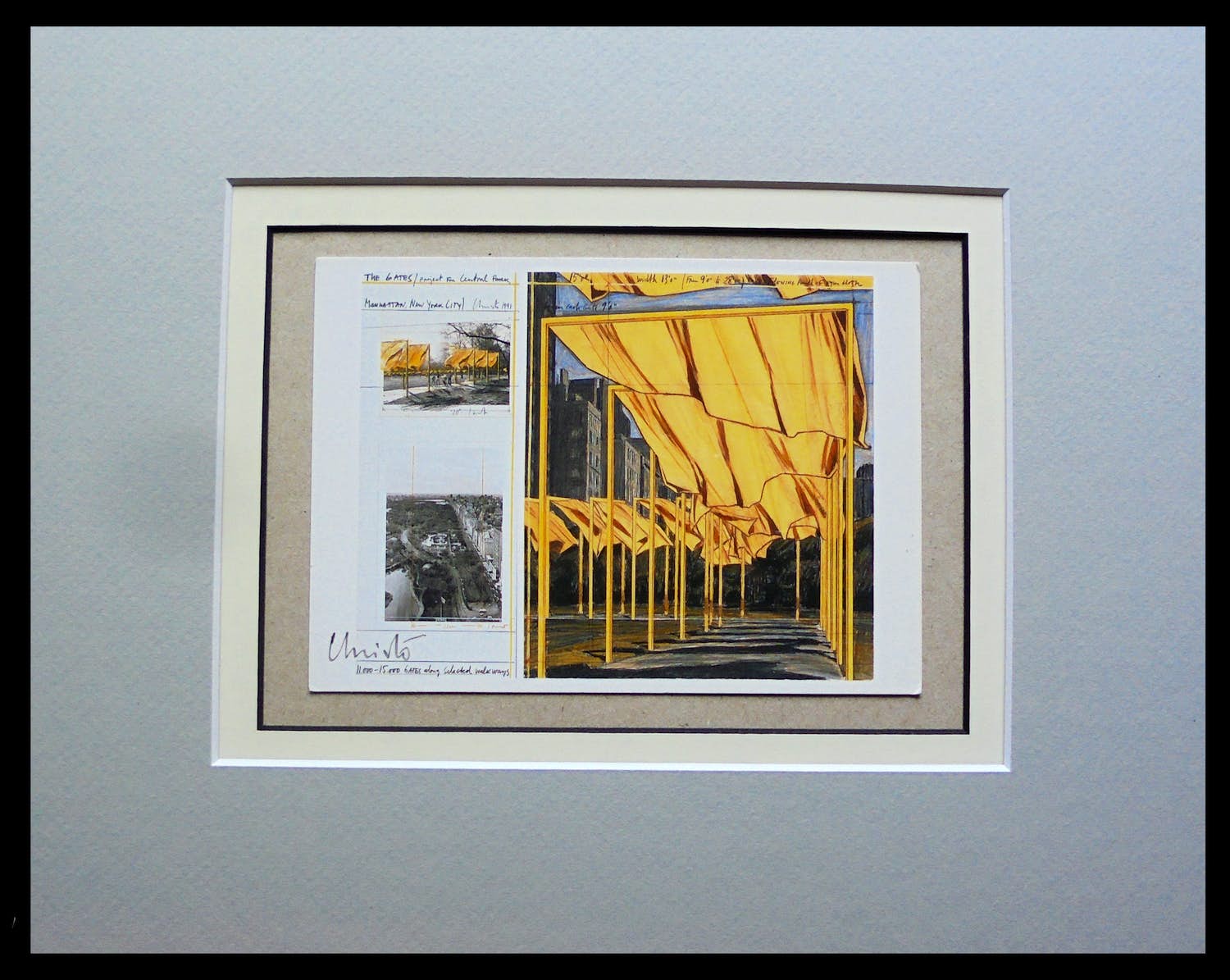 Christo - Project for Central Park NYC " The Gates " - handgesigneerd verkocht voor € 99!