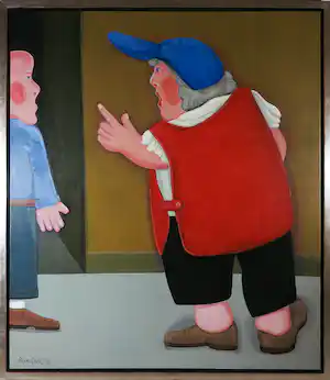 Rein Dool - Olieverf op doek, Zonder titel - Ingelijst (Zeer groot) verkauft für € 700!