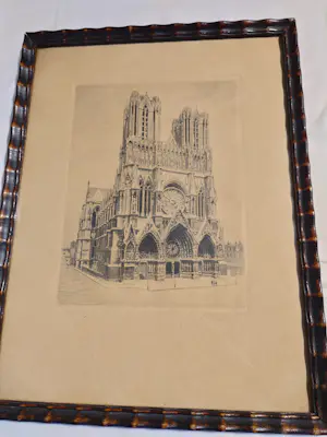 Niet of onleesbaar gesigneerd - Kathedraal van Reims kopen? Bied vanaf 1!